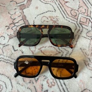 2 Oversized retro square sunglasses